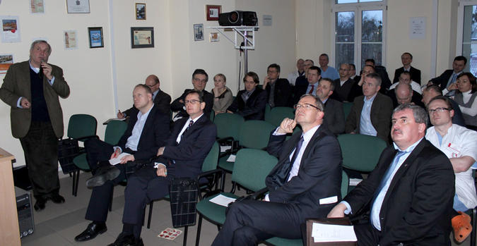 Georg Gaul, first president, lecturing at one of the first meetings in 2012