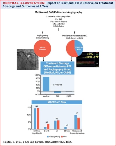 Impact of fractional flow reserve on treatment strategy outcomes at 1 year