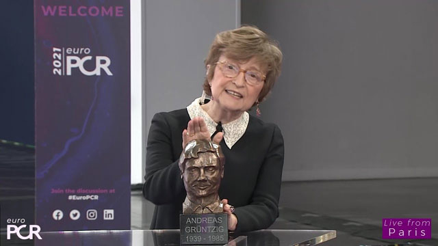 Marie-Claude Morice at EuroPCR 2021 Andreas Grüntzig Ethica Award