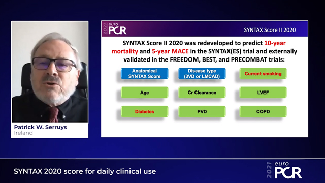 SYNTAX 2020 score for daily clinical use