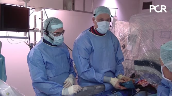 TAVI procedure with cerebral embolic protection